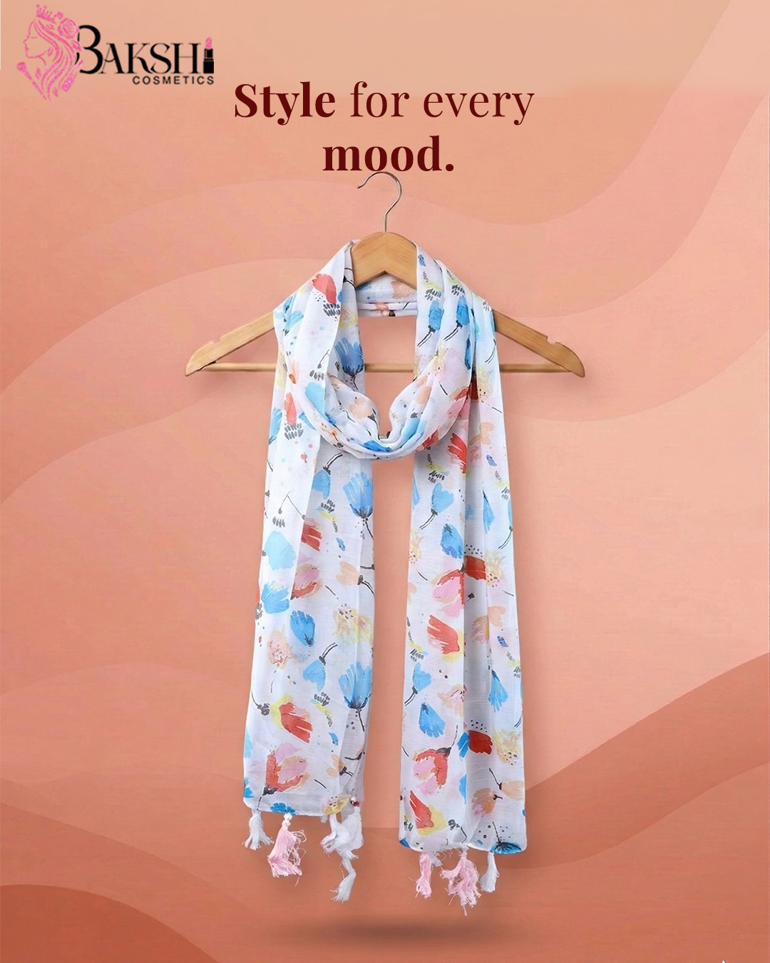 Teal Paradise Floral Stole