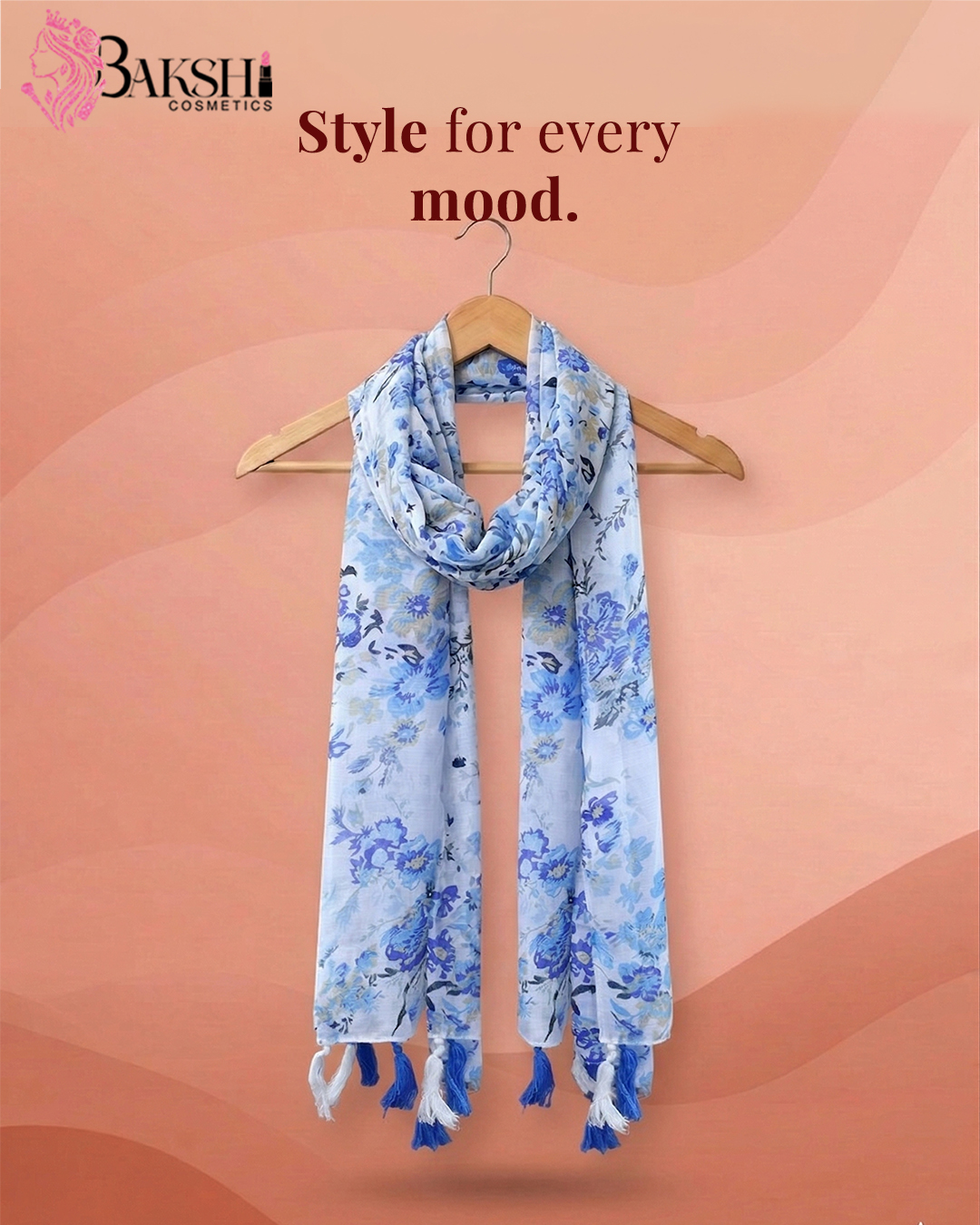 Sky Blue Daisy Meadow Stole