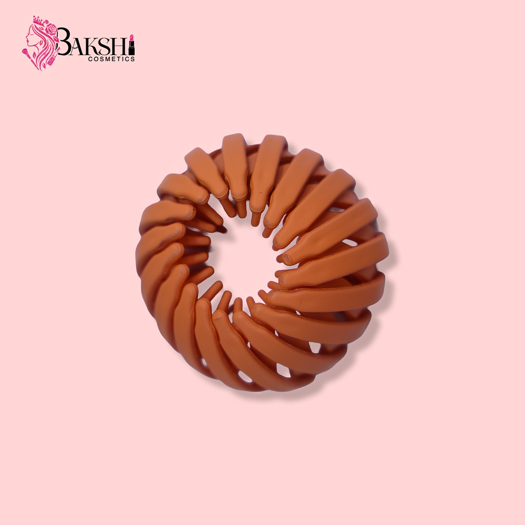 Pastel Brown Velvet Expandable Bird’s Nest Hair Clip & Juda Holder