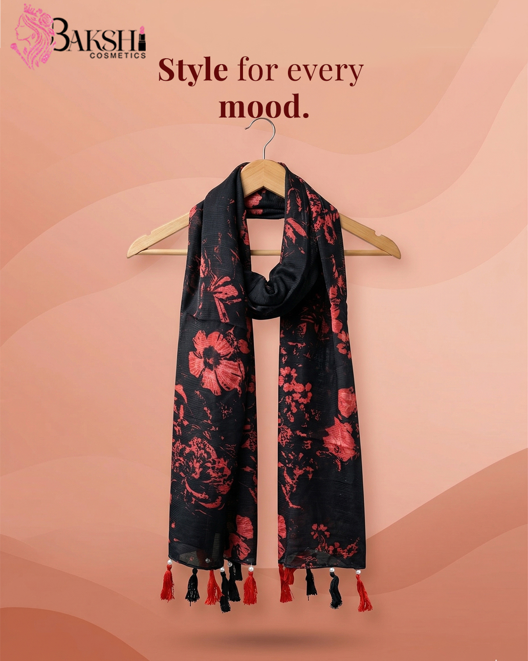 Crimson Garden Floral Stole