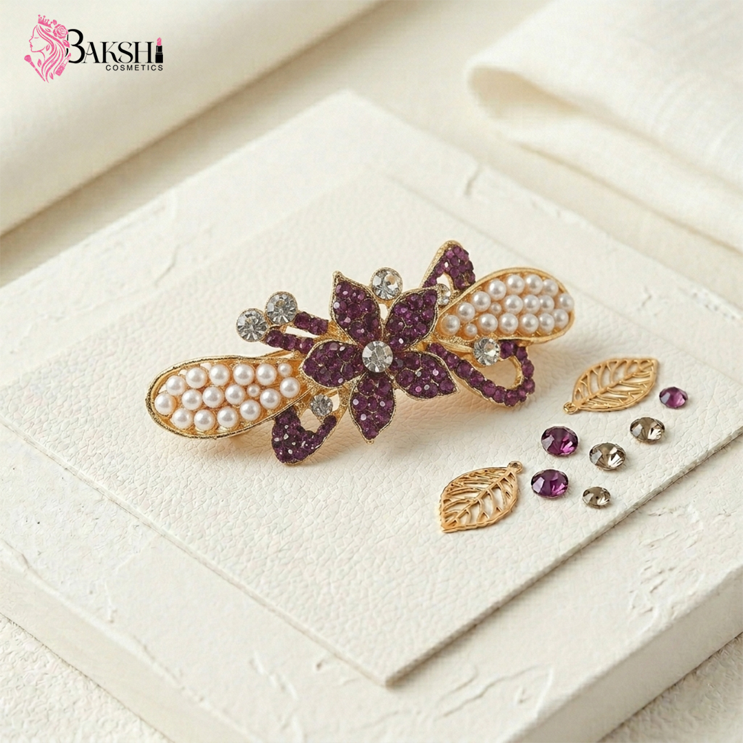 Royal Amethyst Floral Hair Clip