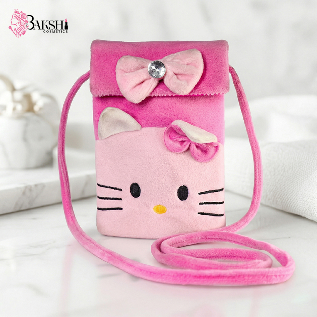 Pink Kitty Plush Crossbody