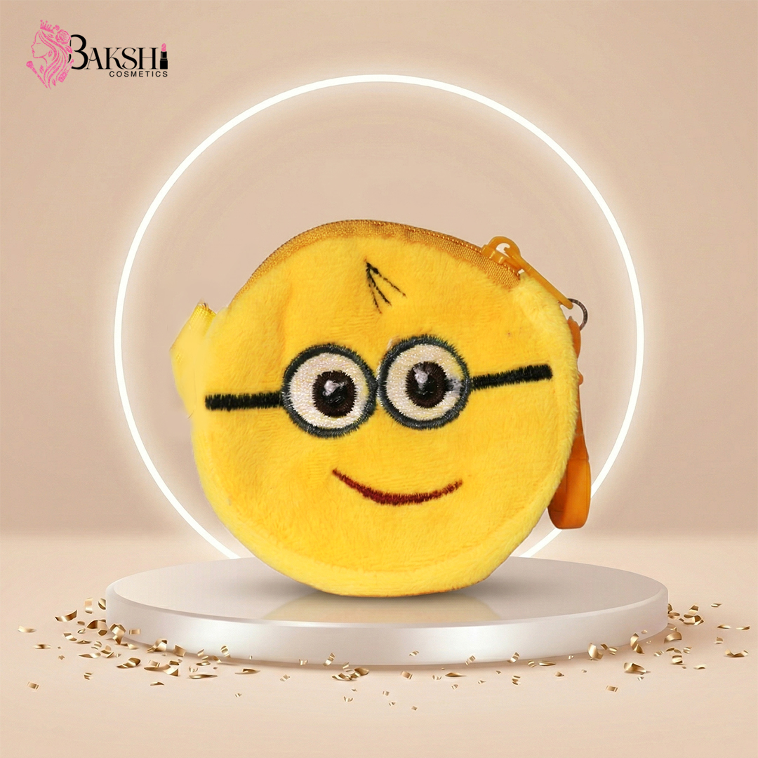 Cute Yellow Character Plush Mini Coin Pouch & Keychain